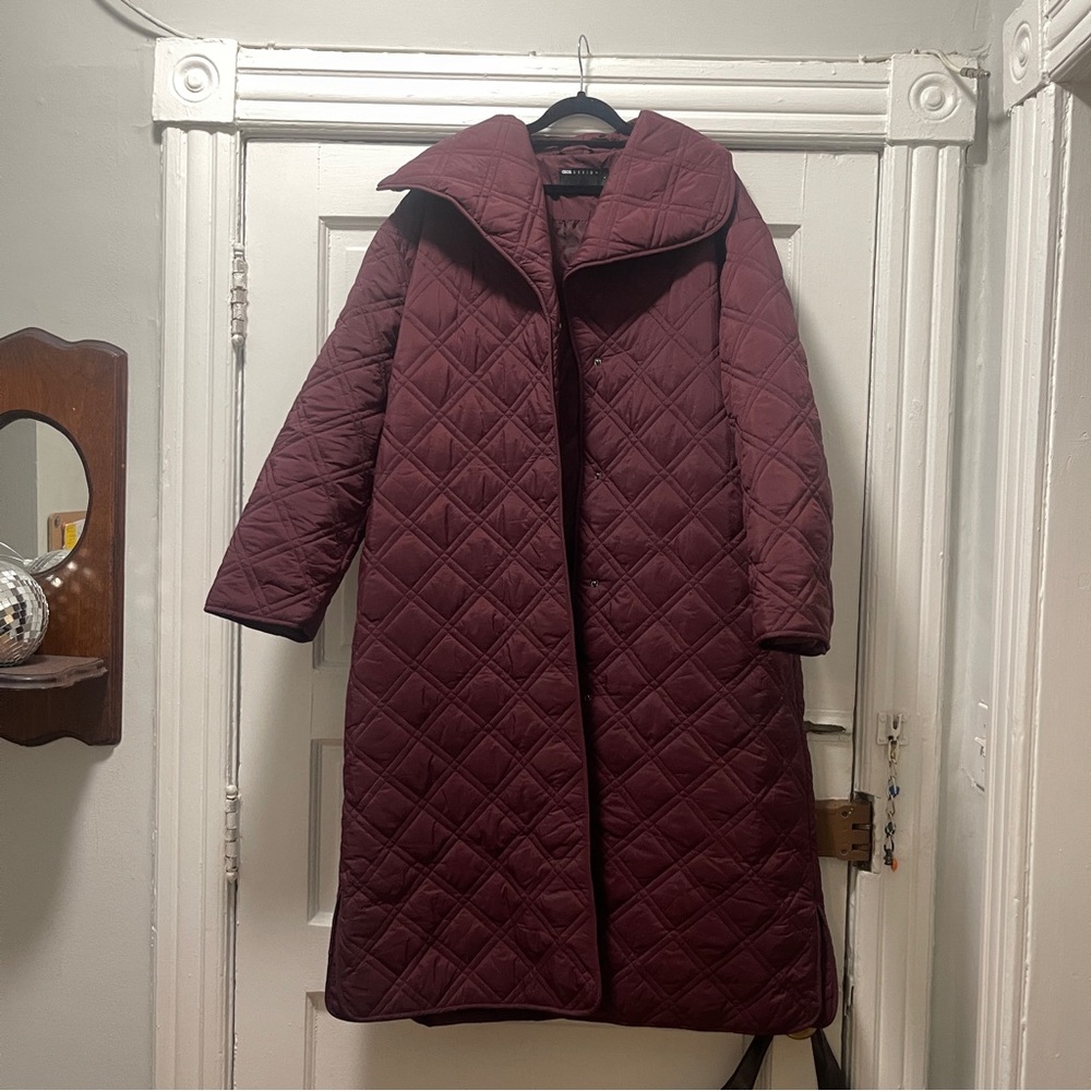 ASOS Quilted Burgundy Coat